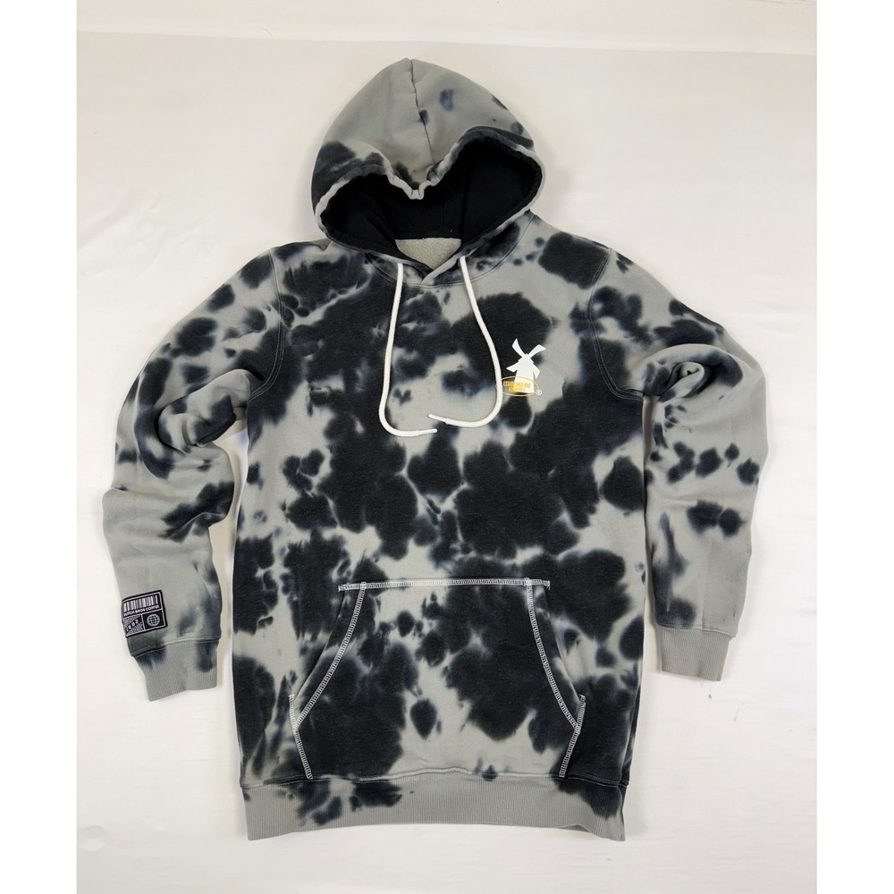 Dutch Bros Coffee Hoodie Mens Small Black Grey Tie Dye Serving Since 92 Pullover